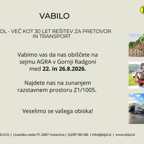 VABILO NA SEJEM AGRA 2026